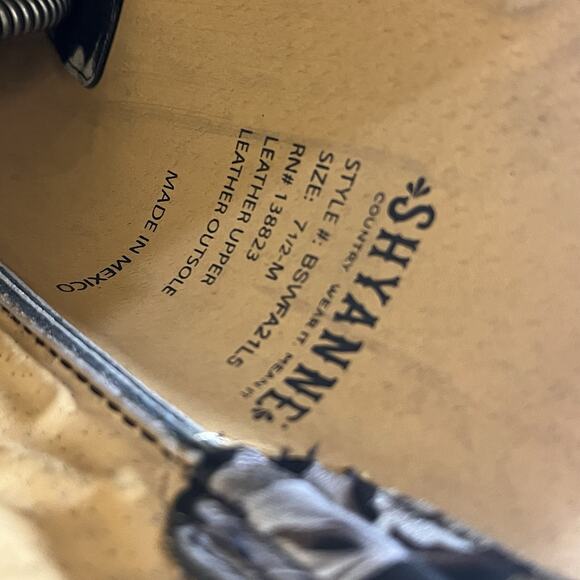 Shyanne Women's Dark Romance Black Leather Floral Cowboy Western Boots Size 7.5 - Picture 7 of 10